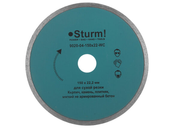 Алмазный диск, сплошной слой 150х22.2 мм Sturm! 9020-04-150x22-WC
