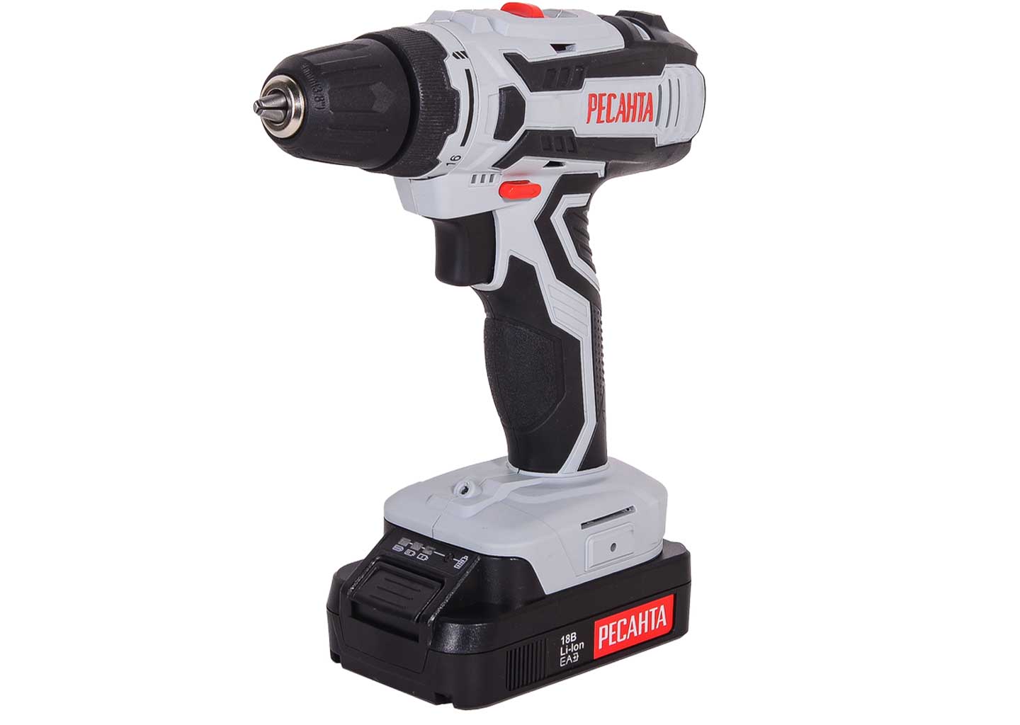Аккумуляторный шуруповёрт Ресанта ДА-18-2ЛК 18 В с двумя аккумуляторами и кейсом