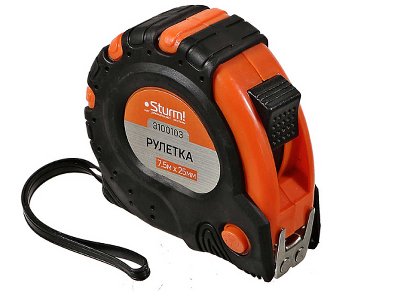 Рулетка Sturm! 3100103 Рулетка Sturm 3100103 с обрезиненным корпусом, вид спереди