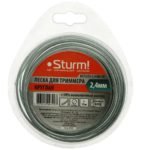 Леска для триммера Sturm BGT3535-2.4-0М-10, круглая с металлическим сердечником, 10 м