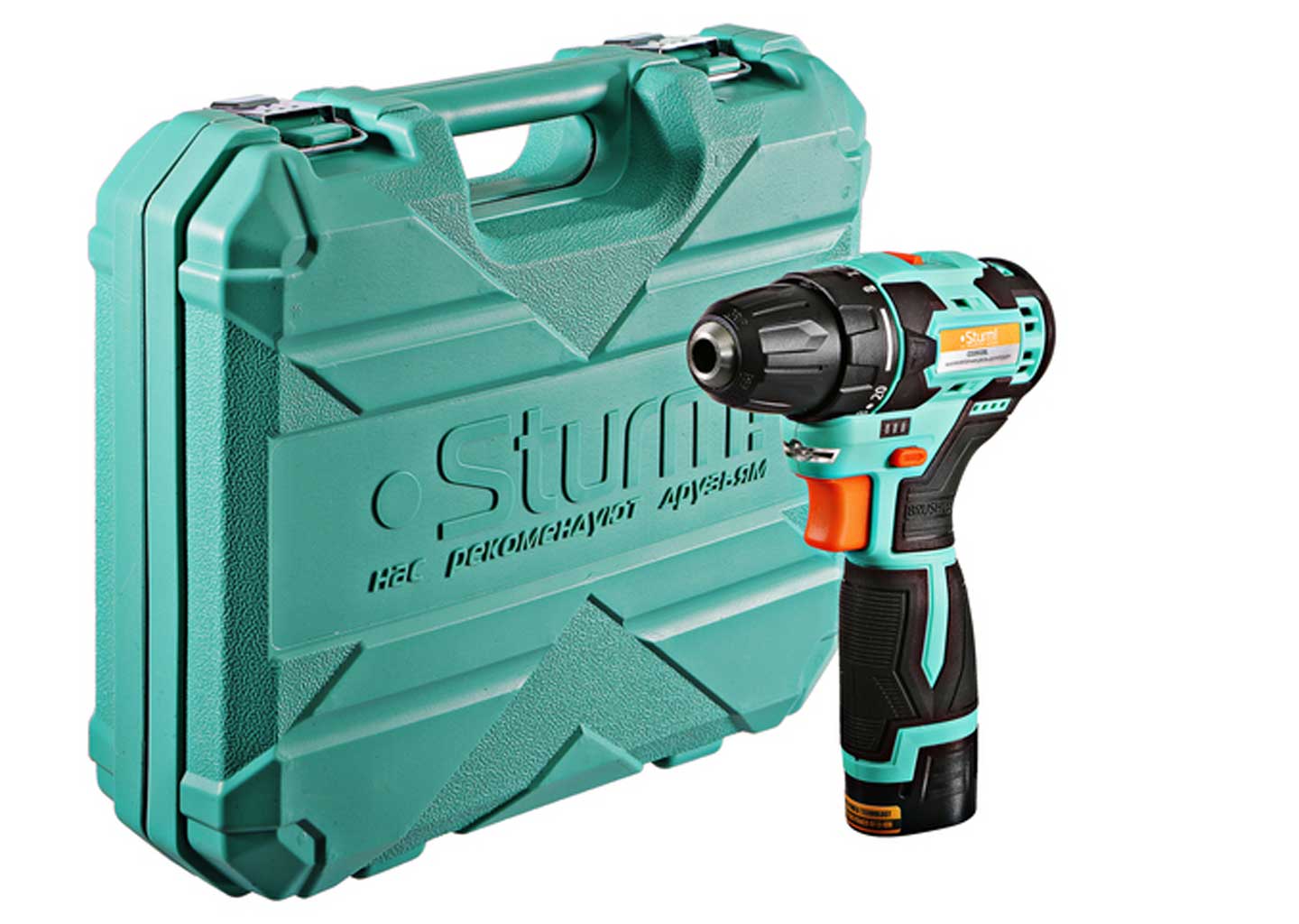 Аккумуляторный шуруповерт Sturm CD3512BL 12 В с двумя Li-Ion аккумуляторами в кейсе