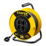 Силовой удлинитель на катушке STAYER MS-315 ПВС 3х1.5 20м 3500Вт (55078-20)