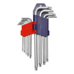 Г-образные торцевые ключи WORKPRO WP222002 с отверстием, 9 шт