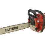 Бензопила Elitech БП 45/18 Промо 199618 на фоне древесины