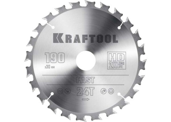 Пильный диск по дереву KRAFTOOL Fast 36950-190-30