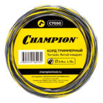 Триммерный корд Champion Tornado C7050 витой квадрат 2,4 мм 15 м желто-черный