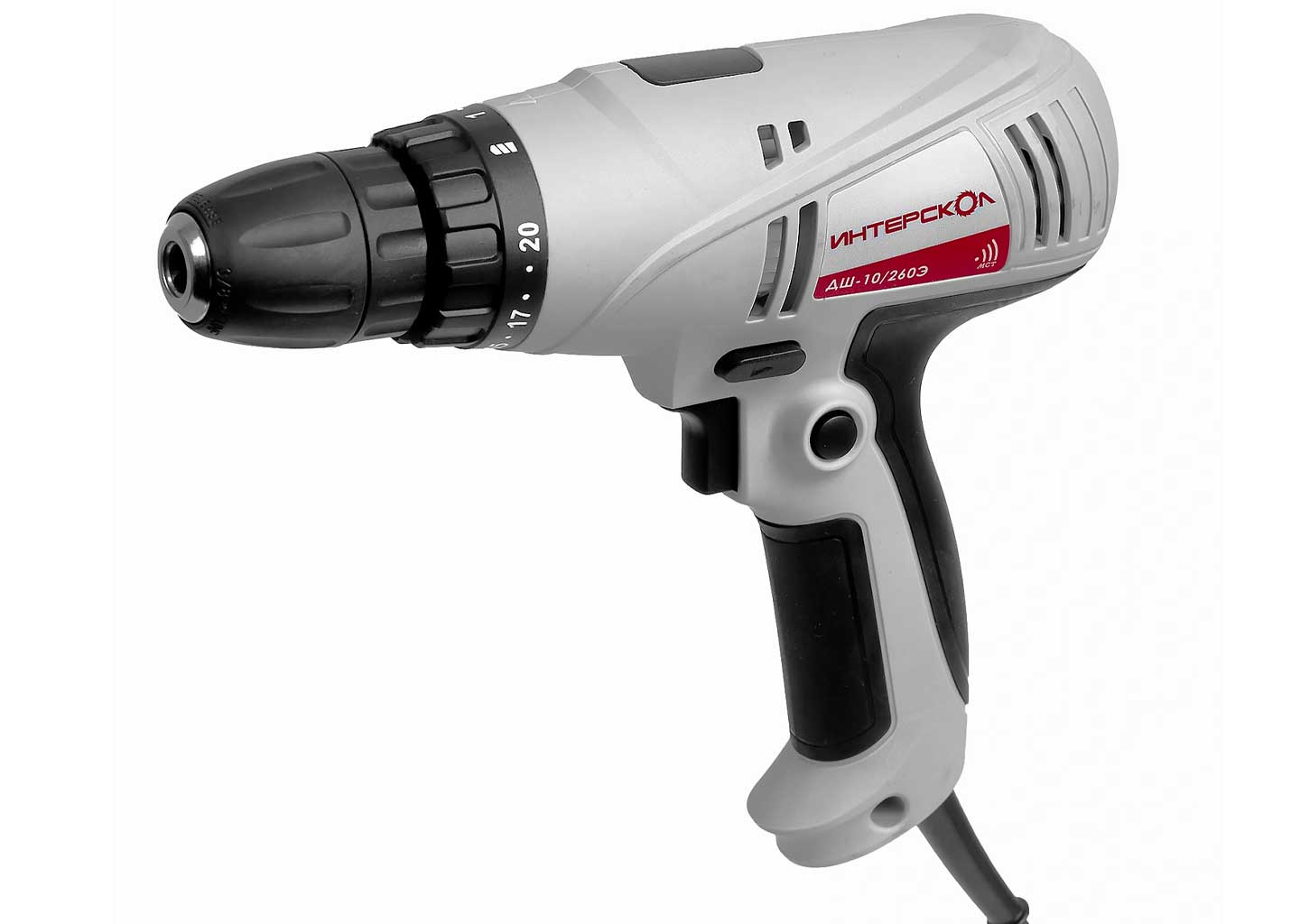 Дрель-шуруповерт ИНТЕРСКОЛ ДШ-10/260Э сетевая 260 Вт, быстрозажимной патрон