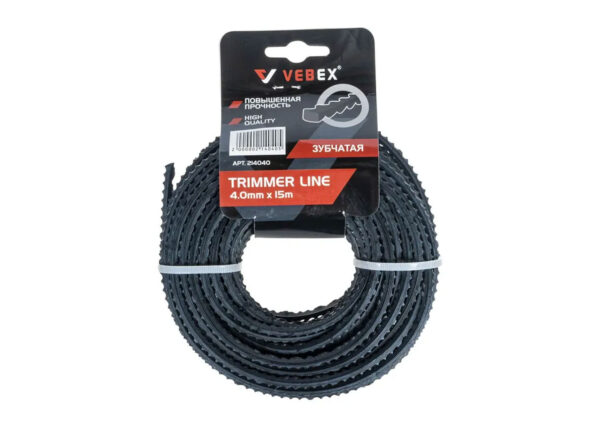 Леска для триммера зубчатая VEBEX 4,0*15м