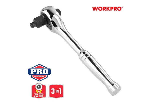 Ключ трещоточный 3-в-1 (1/4"+3/8"+1/2") WORKPRO WP271014