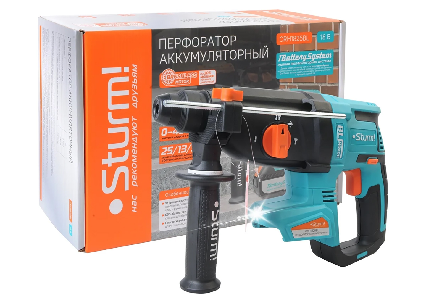 Аккумуляторный перфоратор Sturm! CRH1825BL