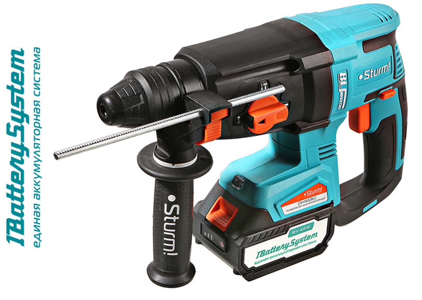 Аккумуляторный перфоратор SDS Plus Sturm! CRH1832BLC Аккумуляторный перфоратор SDS Plus Sturm! CRH1832BLC 18 В 3.2 Дж с АКБ 4.0 А·ч