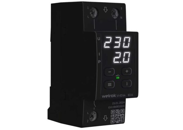 Реле напряжения с контролем тока welrok VI-63 bk