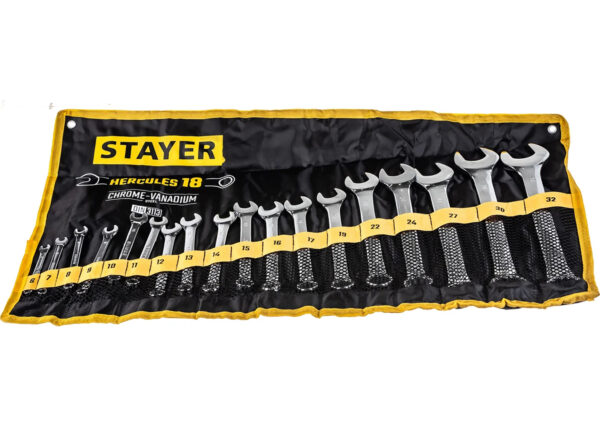 Набор комбинированных гаечных ключей STAYER HERCULES Professional 27081-H18