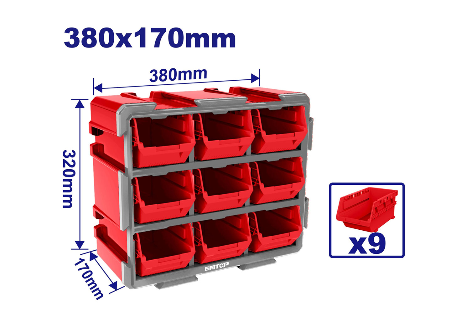 Система хранения с пластиковыми ящиками EMTOP EMTB8330