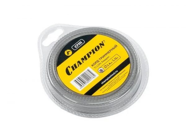 Корд триммерный CHAMPION TI-LON 3,0 мм*12м (зубчатый квадрат)