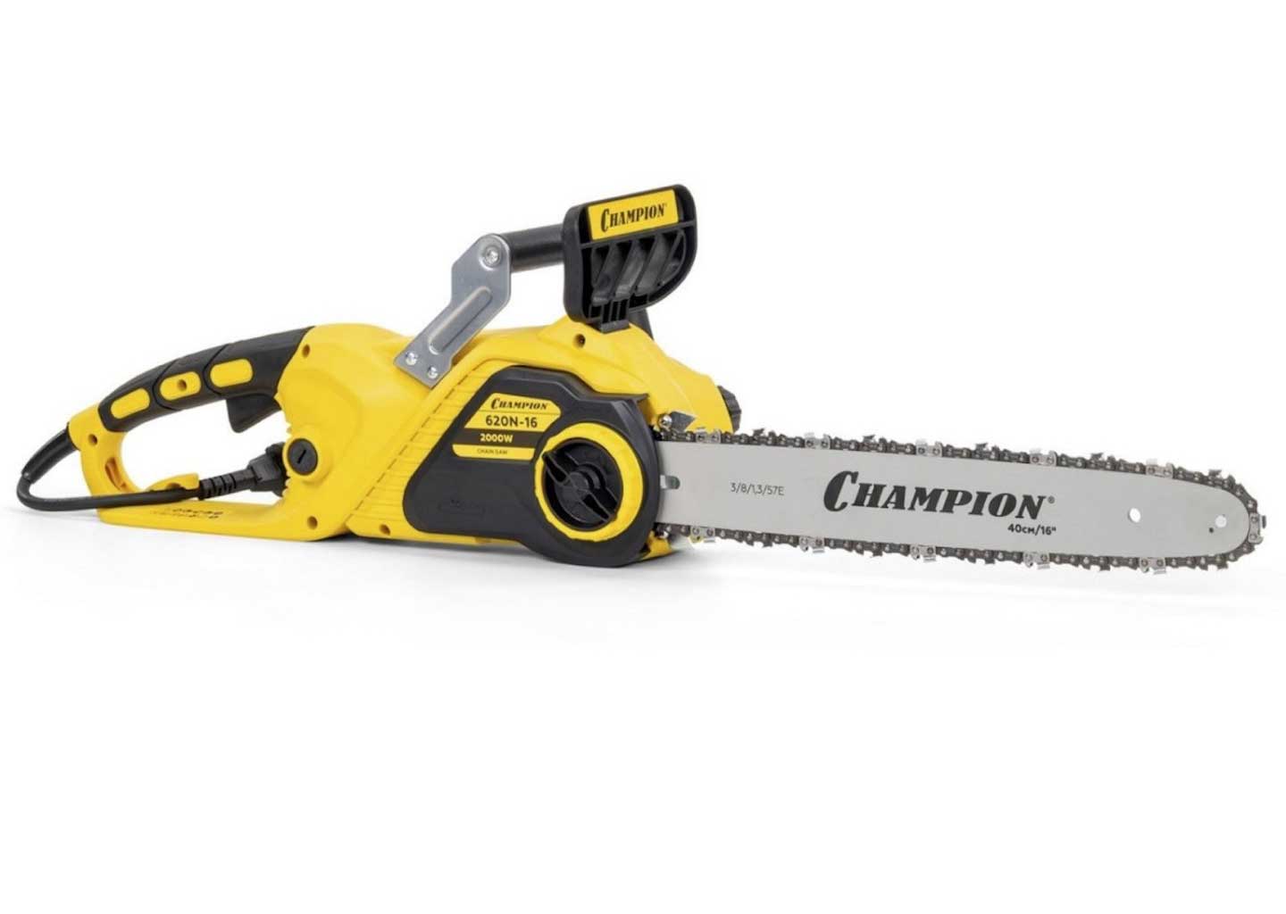 Электропила CHAMPION 620N-16", 2кВт Электропила CHAMPION 620N-16 с шиной 16 дюймов и двигателем 2 кВт