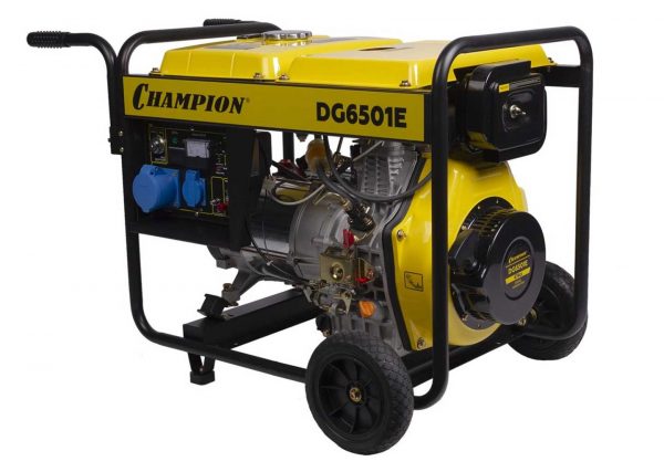 дизельный генератор Champion DG6501E с панелью на 230 В и транспортировочной рамой