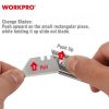 Нож универсальный складной WORKPRO WP211001 сменные трапециевидные лезвия — изображение 5