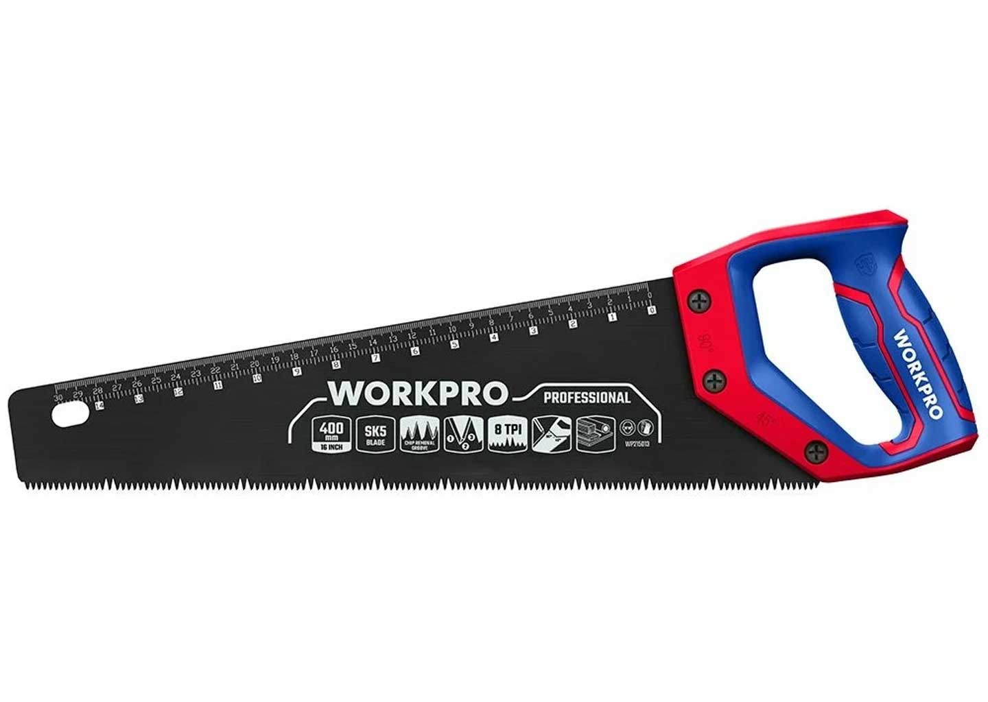 Ножовка по дереву WORKPRO WP215013 400 мм с тефлоновым покрытием
