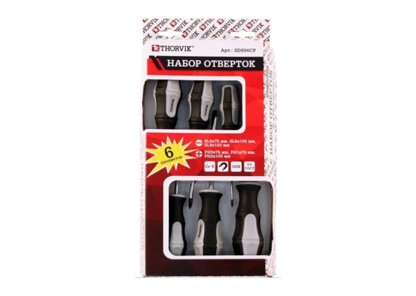 Набор отверток Thorvik SDS06CP с намагниченными наконечниками