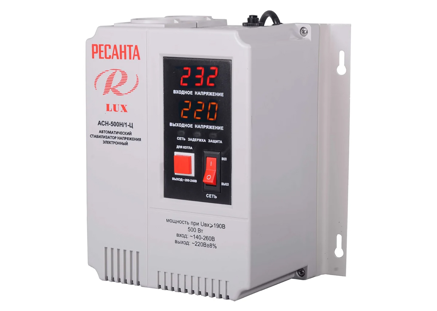 Стабилизатор напряжения Ресанта АСН-500Н/1-Ц LUX настенного монтажа