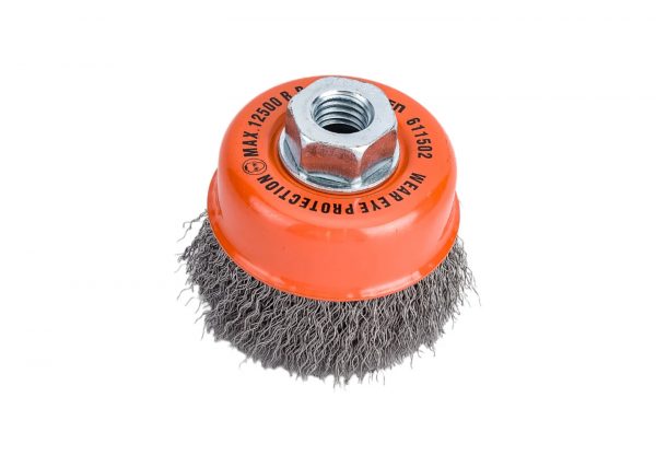 Зачистная чашка HARDEN 611502 для УШМ с латунированной стальной проволокой