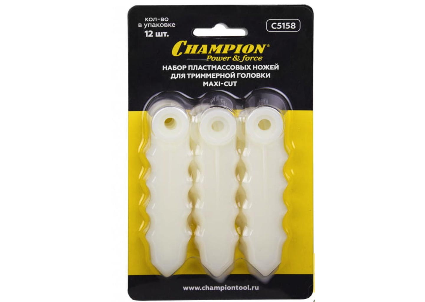 Пластиковые ножи для триммерной головки CHAMPION C5158, комплект 12 штук