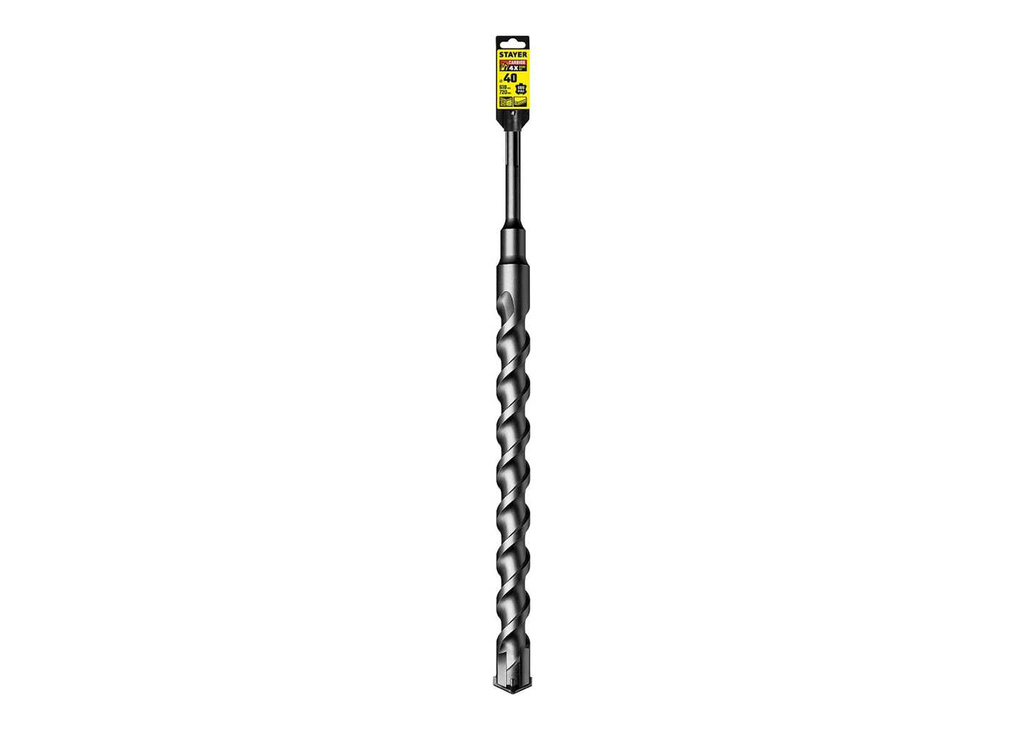 Бур SDS-max STAYER 29370-610-40 Бур STAYER 29370-610-40 SDS-max 40×610/720 мм для перфоратора