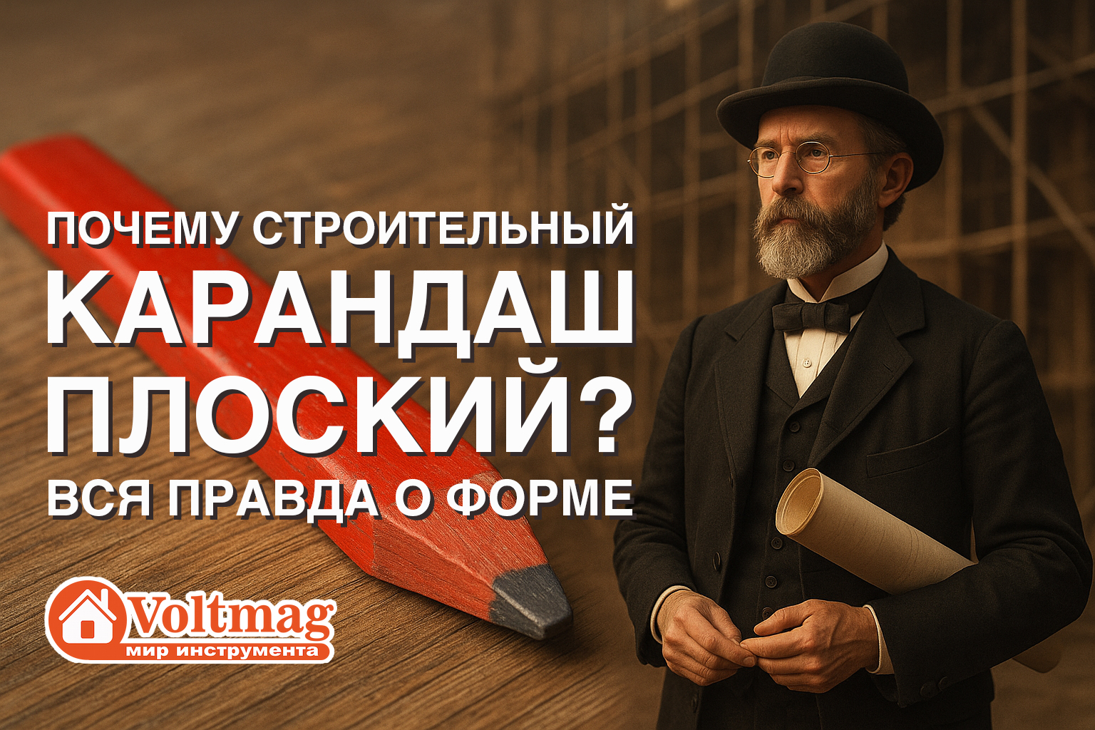 Почему строительный карандаш плоский — вся правда о форме