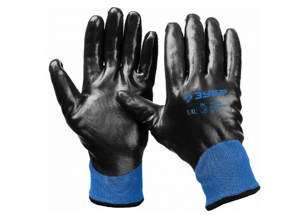 Утепленные перчатки ЗУБР Арктика L-XL 11469-XL с нитриловым покрытием