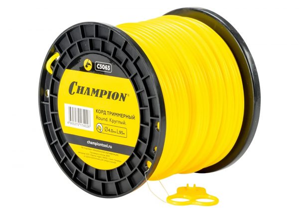 Триммерный корд CHAMPION C5063 катушка 95 м жёлтый круглый 4 мм