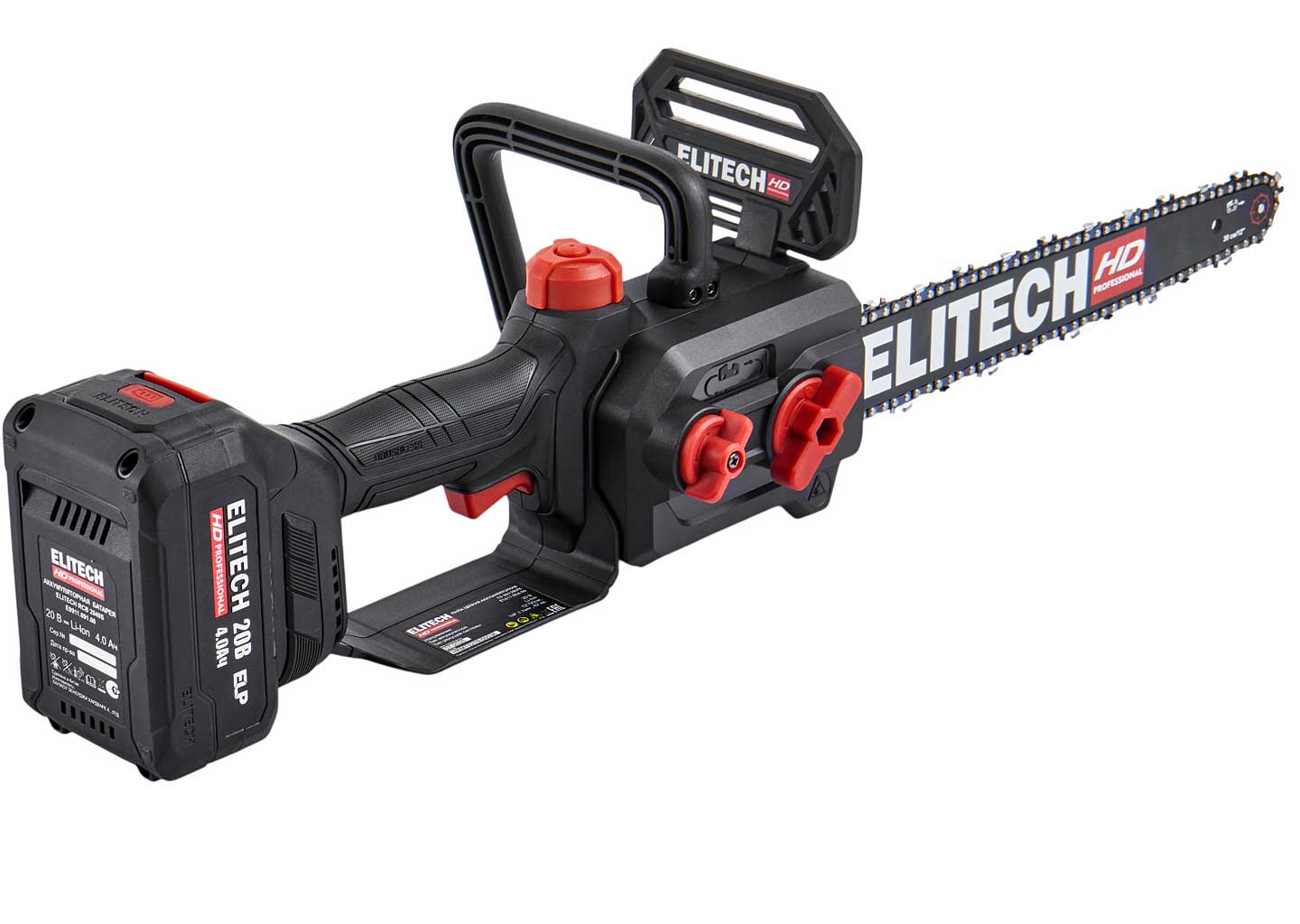 Пила цепная аккумуляторная ELITECH HD CS 2012BLPK, E1611.026.01 Пила цепная аккумуляторная ELITECH HD CS 2012BLPK, E1611.026.01 — изображение 4