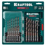 Набор сверл KRAFTOOL Impact Ready 29652-H19, HSS-Co M35, 1/4″ HEX, 19 шт