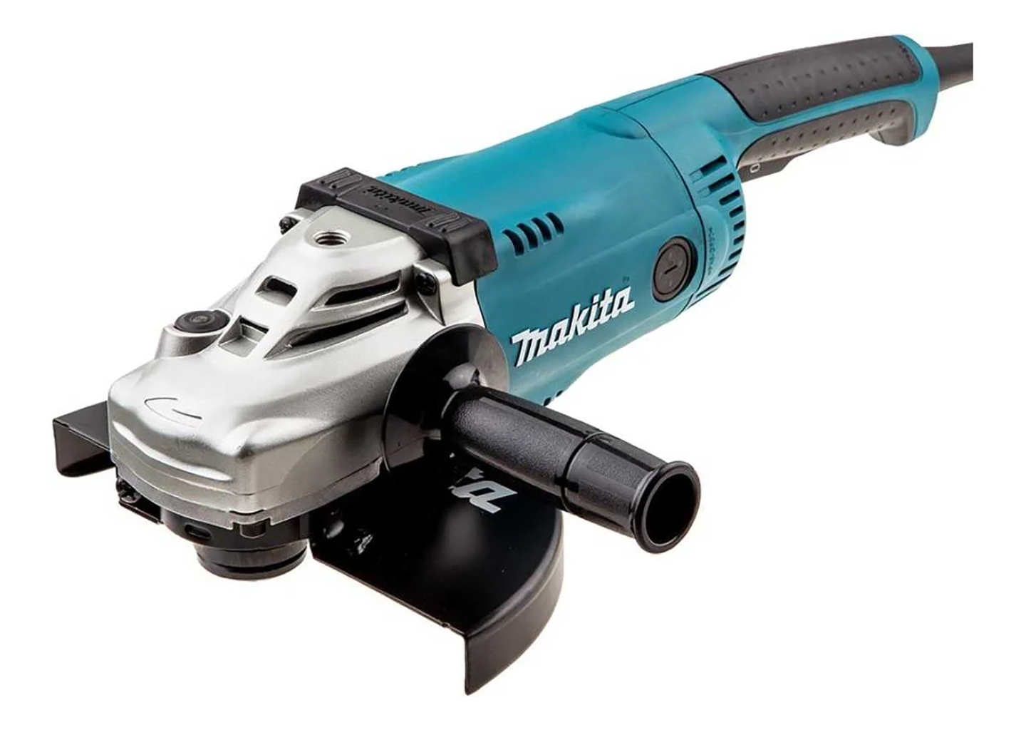 УШМ Makita GA 9020 SF Угловая шлифмашина Makita GA 9020 SF, диск 230 мм, 2200 Вт, вид с боковой рукояткой и суперфланцем