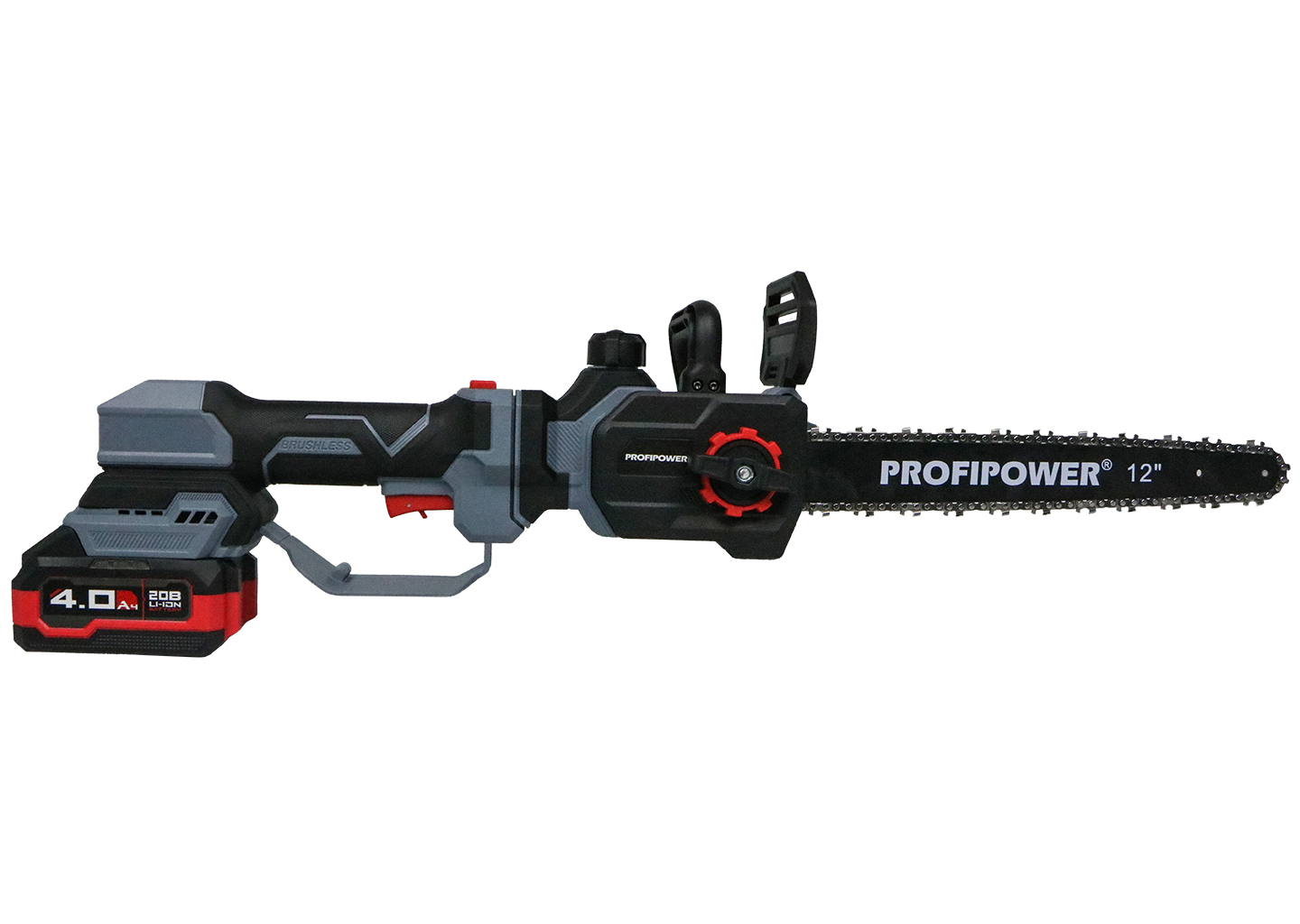 Пила цепная аккумуляторная с телескопической штангой PROFIPOWER PL-12 Пила цепная аккумуляторная с телескопической штангой PROFIPOWER PL-12 — изображение 3