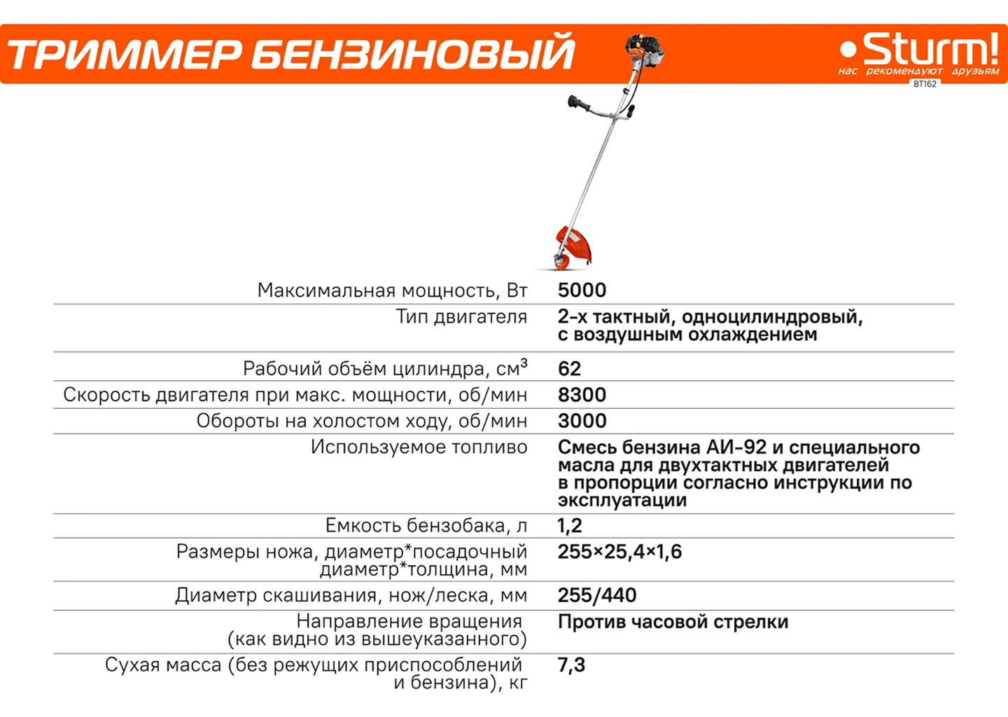 Триммер бензиновый Sturm! BT162 ПРОМО Триммер бензиновый Sturm! BT162 ПРОМО — изображение 17
