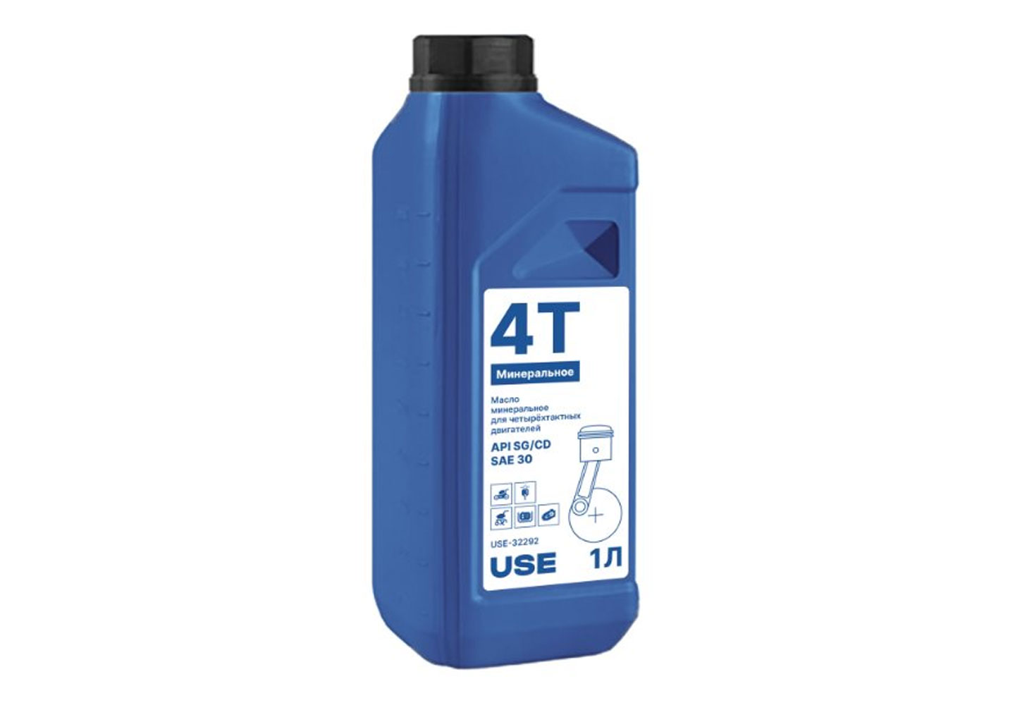 Масло USE 4-х тактное минеральное SAE 30 1 л USE-30014 Масло USE SAE 30 1 л — минеральное для 4-тактных двигателей