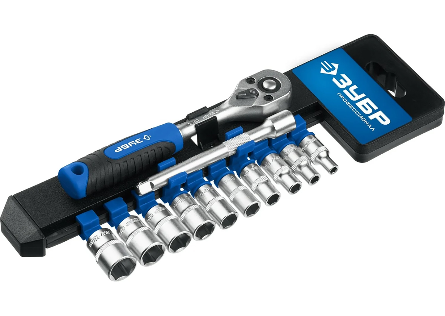 Набор торцовых головок ЗУБР ТМ-12М 27645-H12_z01, 1/4″, 4–13 мм, 12 предметов