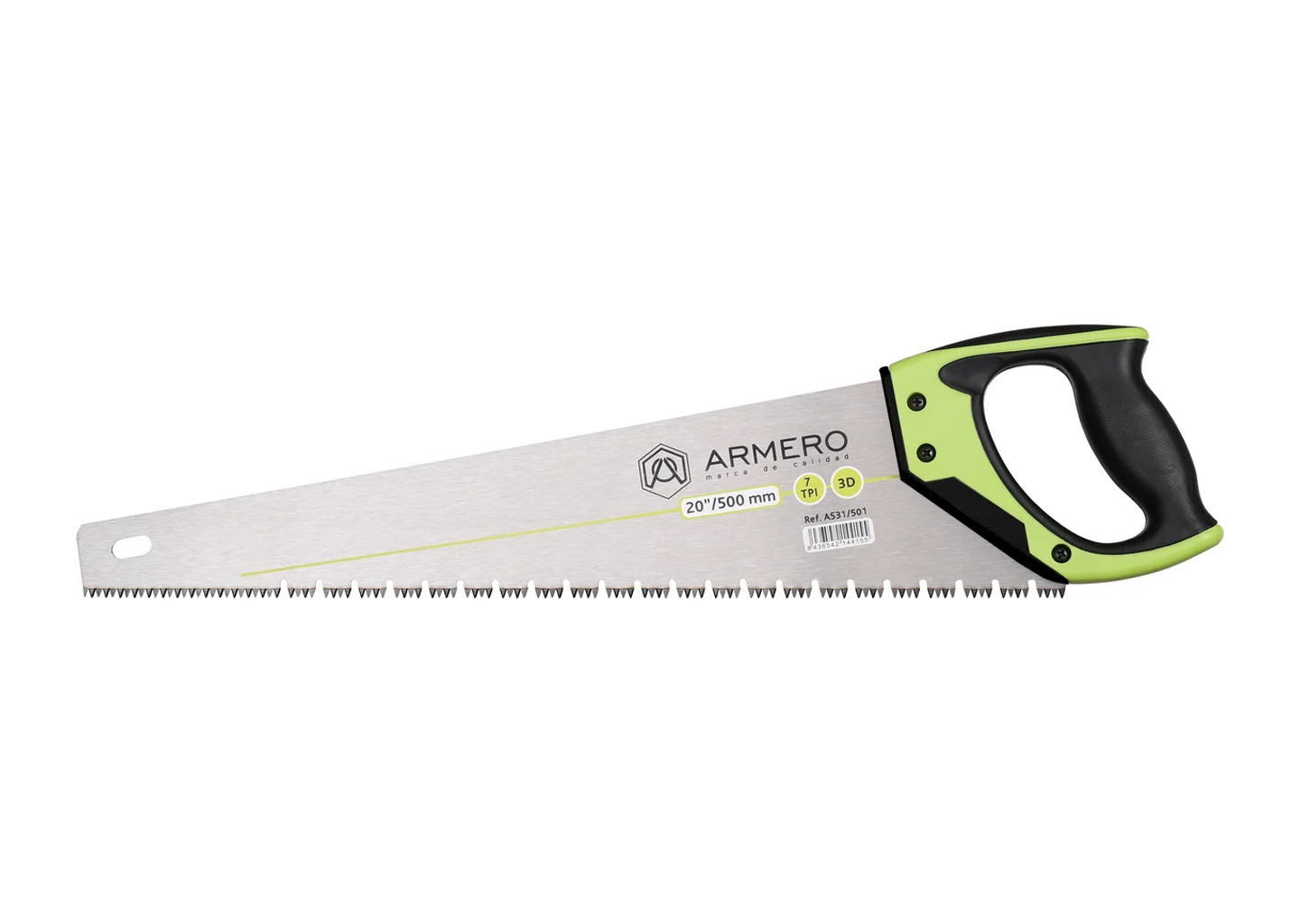 Ножовка ARMERO A531/501 500 мм, 3D зуб 3.5 TPI, сталь SK5
