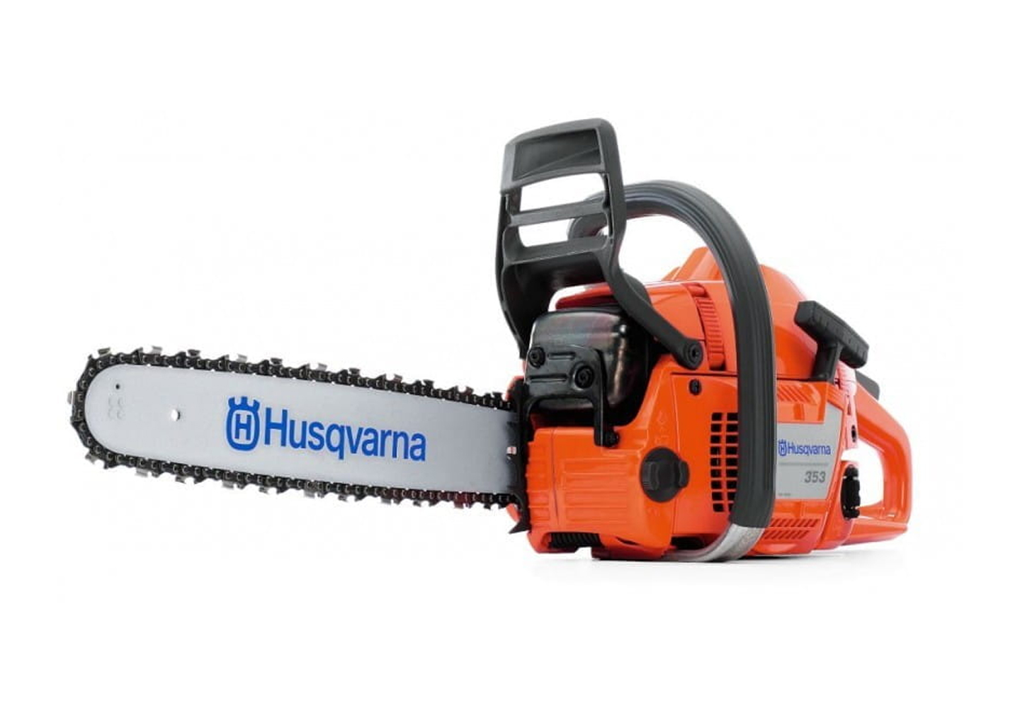 Бензопила Husqvarna 353 с шиной 15 дюймов, вид сбоку на инструмент