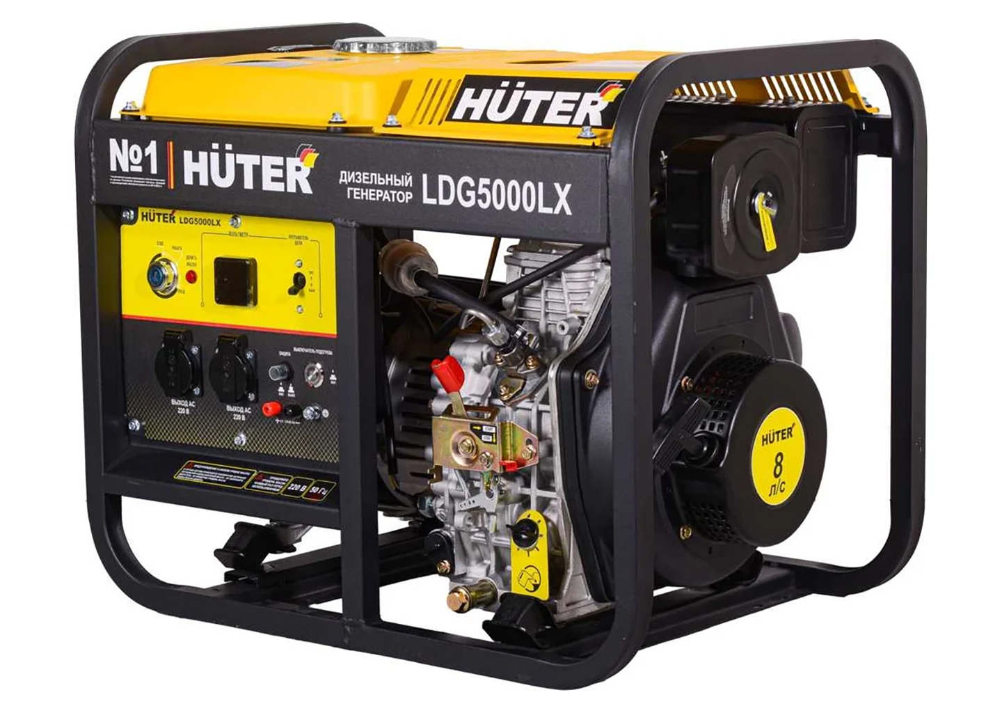 Дизельный генератор Huter LDG 5000LX 3.3 кВт в работе