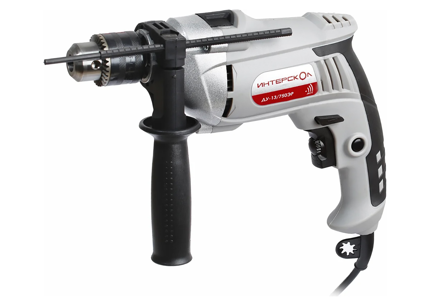 Дрель ударная ИНТЕРСКОЛ ДУ-13/750ЭР 750 Вт с ключевым патроном 13 мм