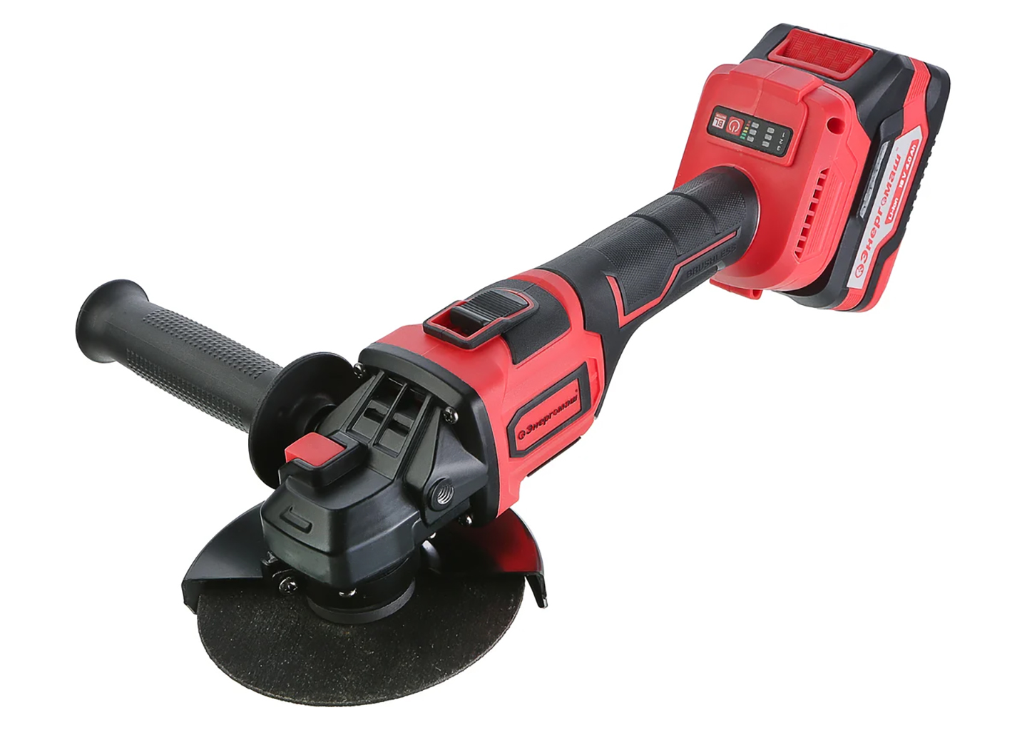 Аккумуляторная УШМ Энергомаш УШМ-18125Э/БЭ с бесщёточным двигателем и диском 125 мм