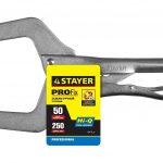 Зажимные клещи STAYER 22476 PRO-Fix 250×50 мм, С-образные губки, CrV