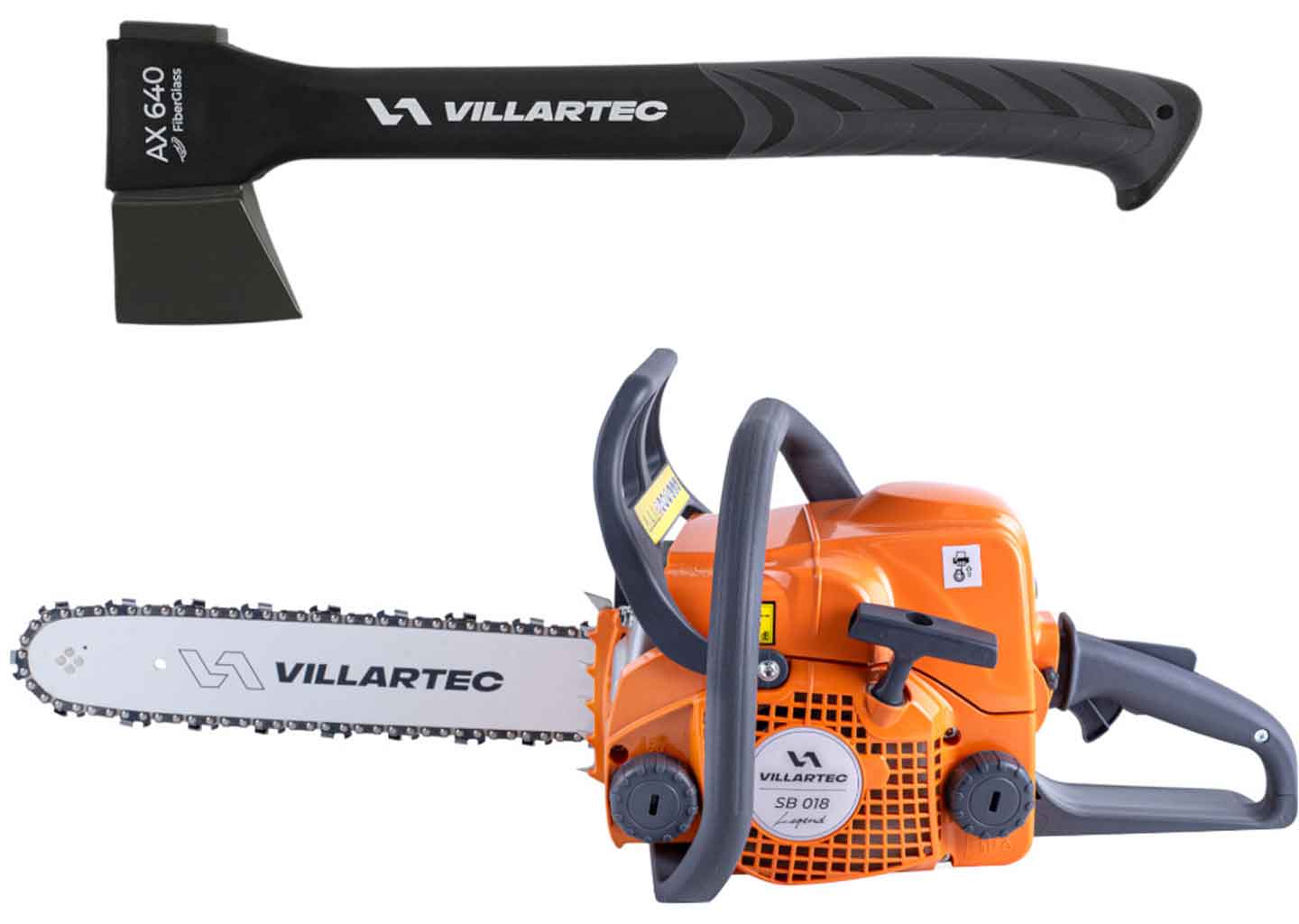 Бензопила VILLARTEC SB018 Legend 31,8 см³ с топором AX640
