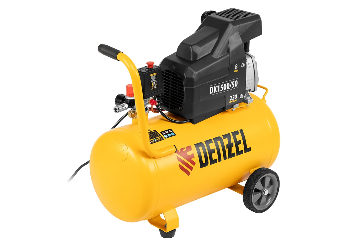 Воздушный компрессор Denzel DK1500/50 58064 масляный 50 л, 230 л/мин, 8 бар