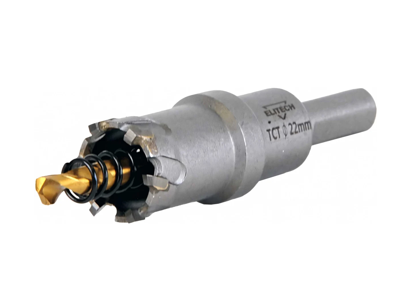 Коронка по металлу твердосплавная ELITECH 1820.138300 22 мм с держателем и центрирующим сверлом
