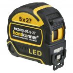 Рулетка Hanskonner HK2010-07-5-27 ExtraLED 5 м 27 мм с LED подсветкой и магнитным зацепом