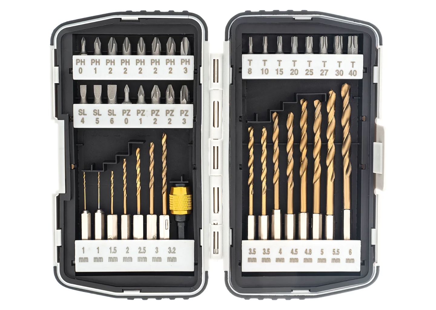 Набор бит и свёрл Matrix 11322 40 предметов в пластиковом боксе