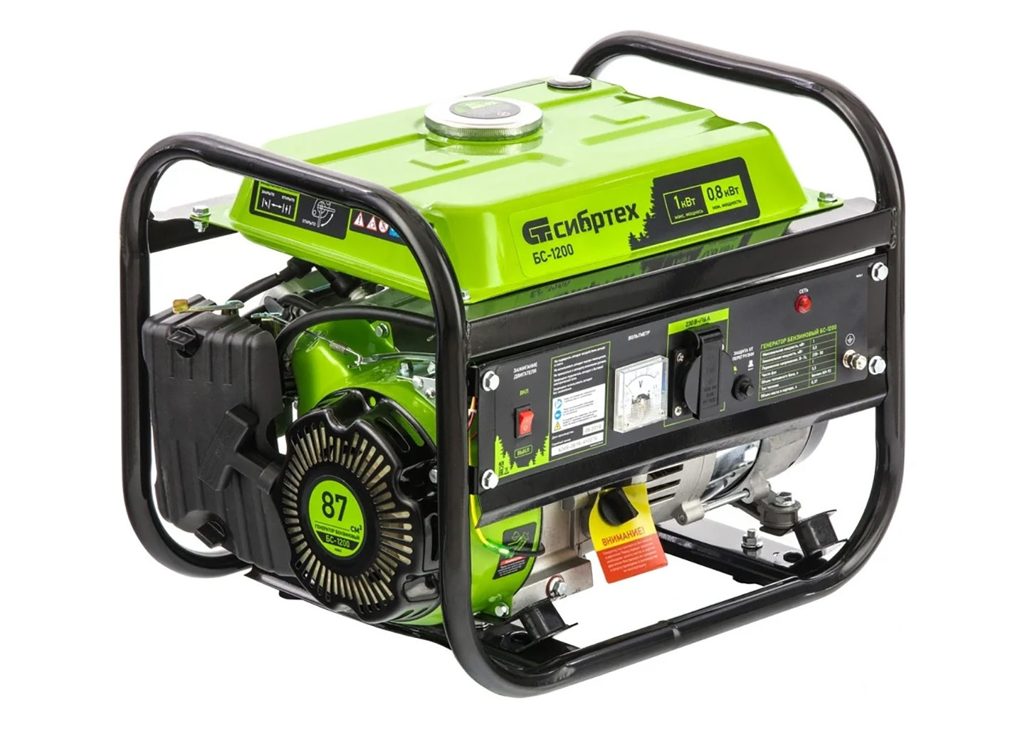 Бензиновый генератор Сибртех БС-1200 94541 1 кВт 220 В